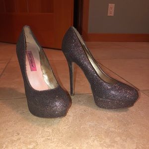 Betsy Johnson glitter heels